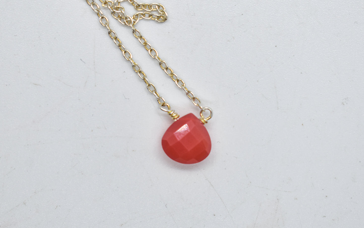 Faceted Carnelian Sterling Silver Necklace