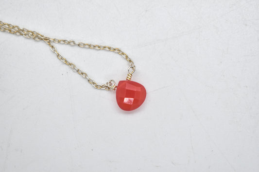 Faceted Carnelian Sterling Silver Necklace