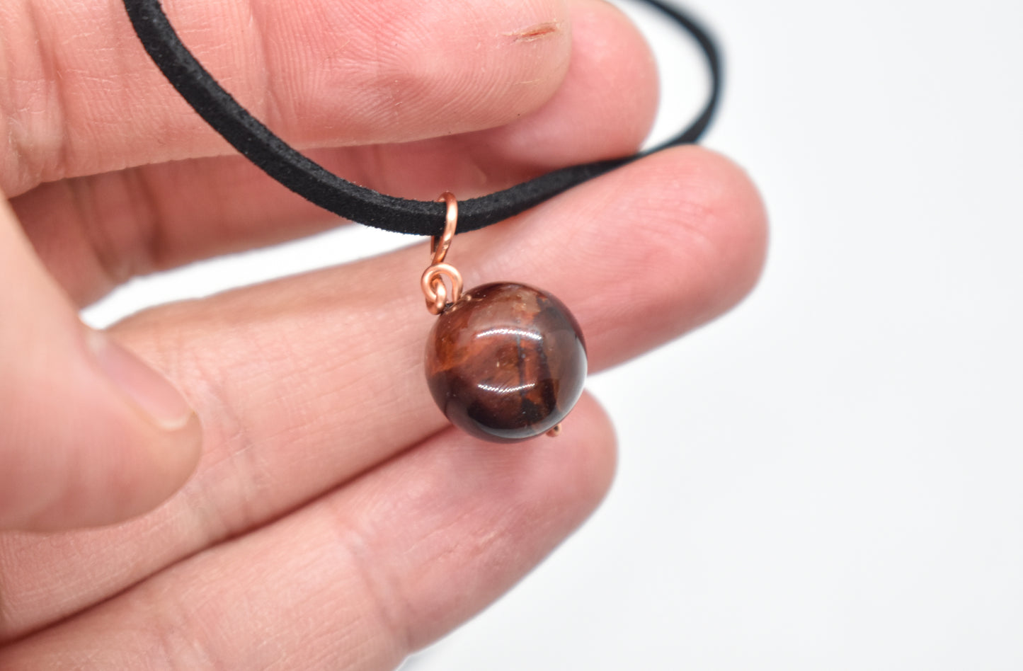Copper Red Tigers Eye Bead Necklace