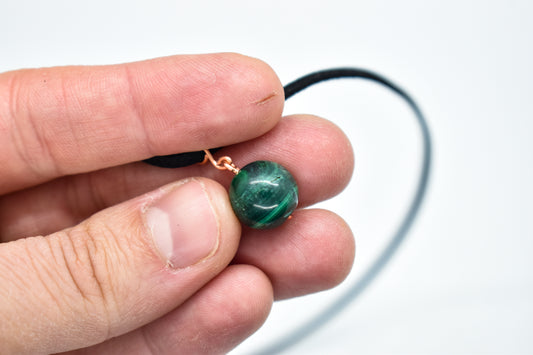 Copper Malachite Bead Necklace