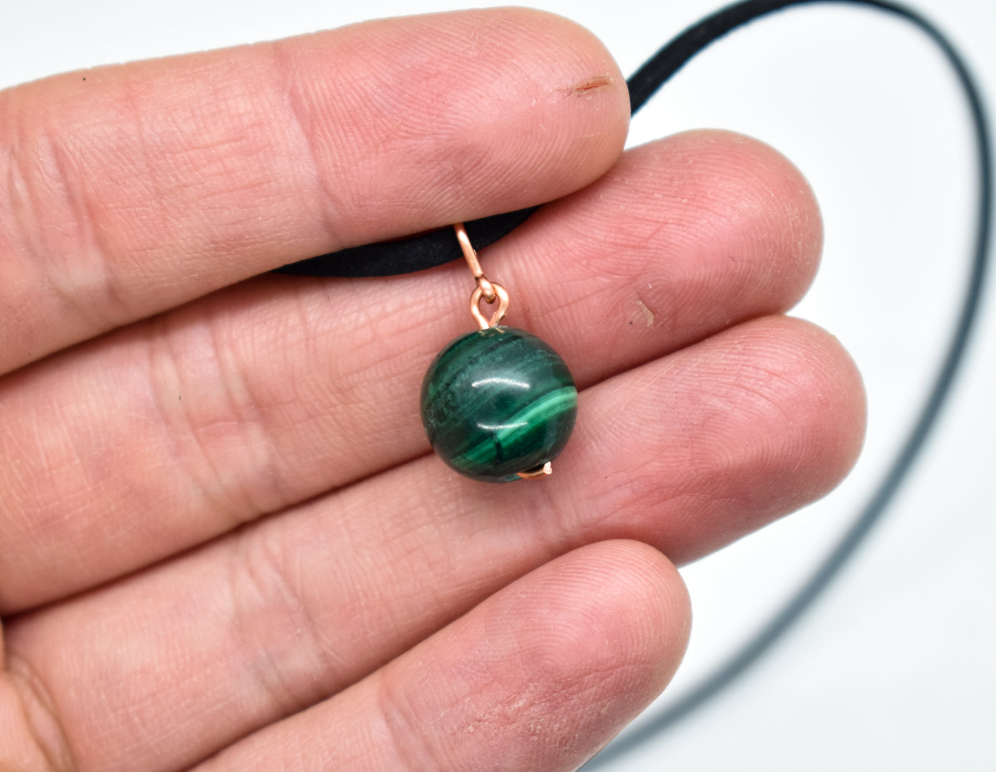 Copper Malachite Bead Necklace