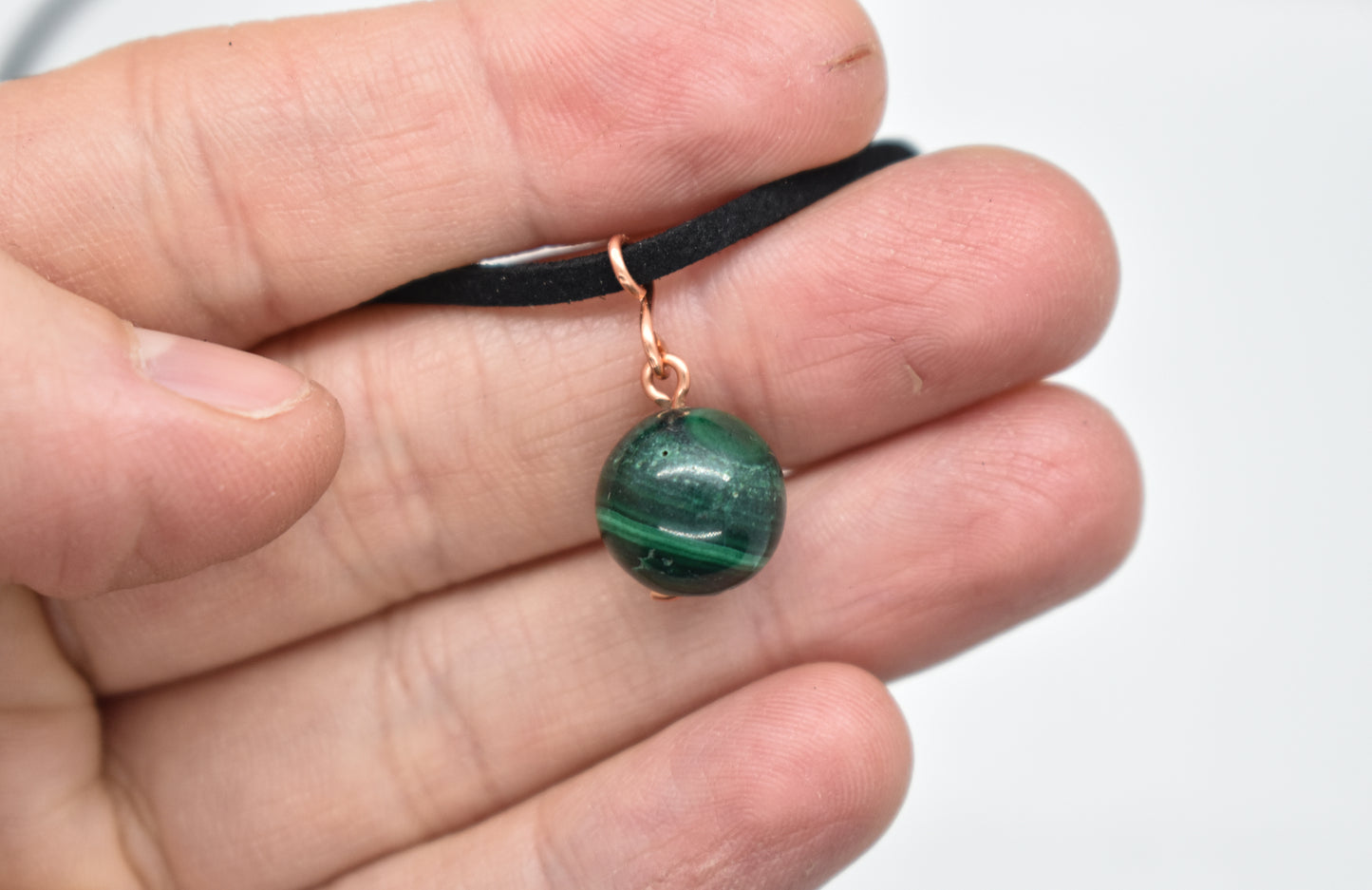 Copper Malachite Bead Necklace