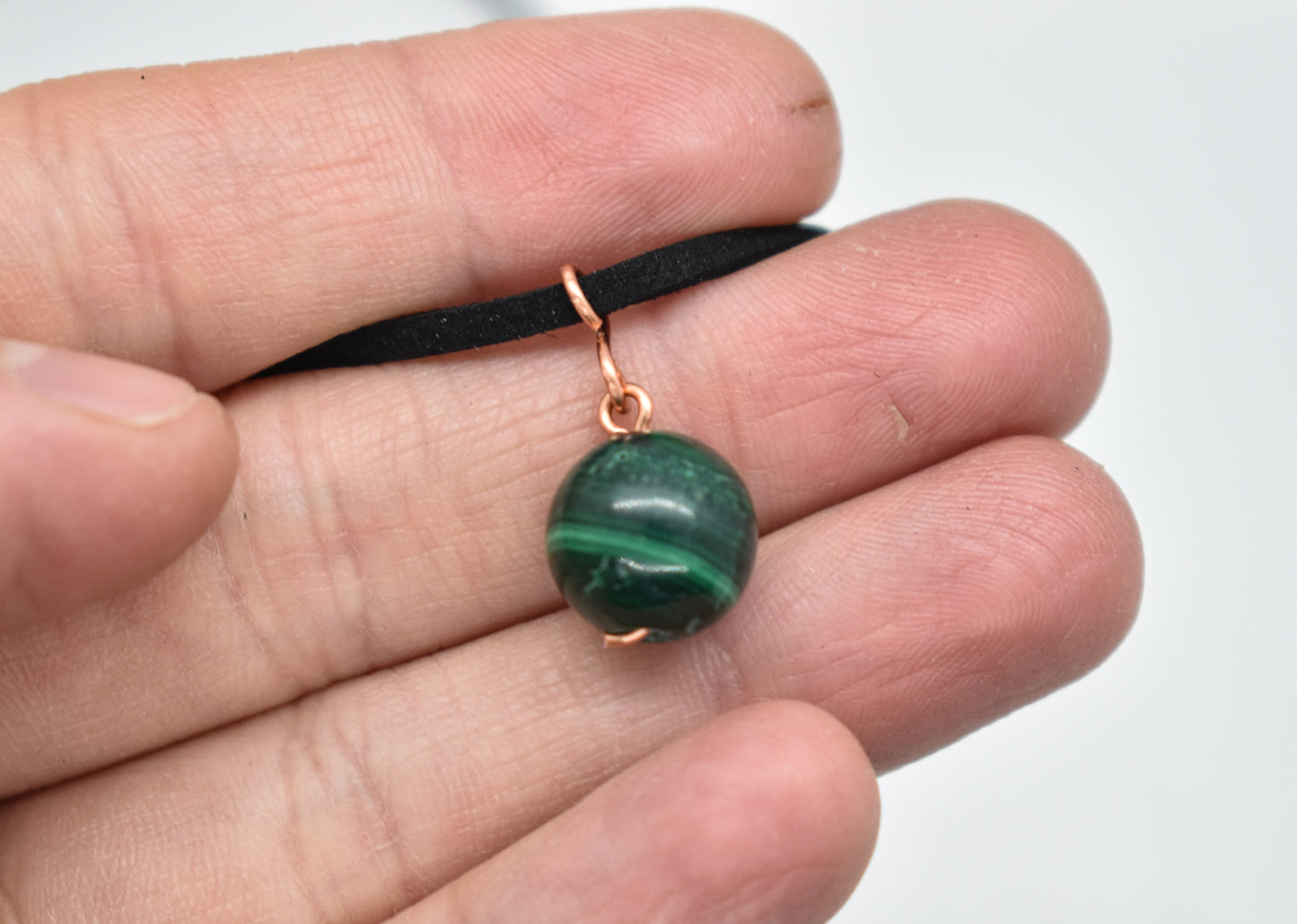 Copper Malachite Bead Necklace