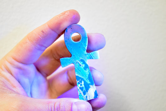 Blue Amber Ankh