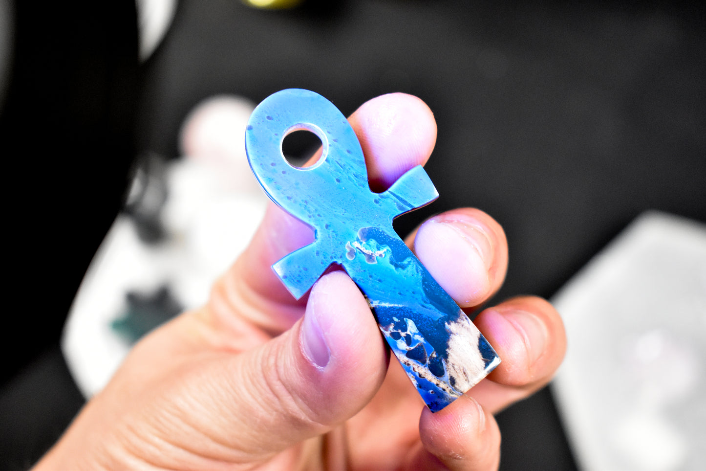 Blue Amber Ankh