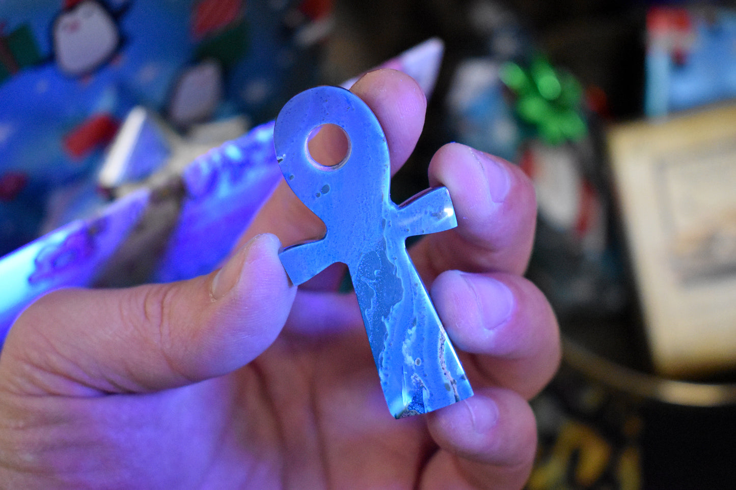 Blue Amber Ankh
