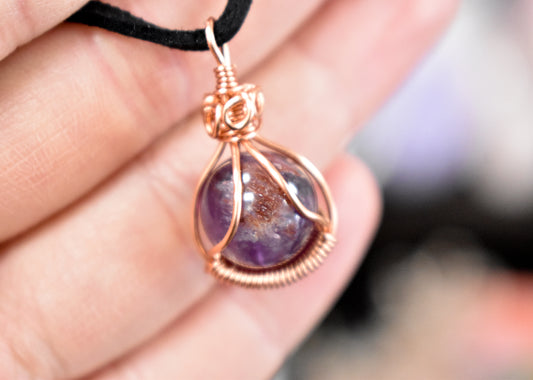Copper Wrapped Super 7 (Melody's Stone) Bead Necklace
