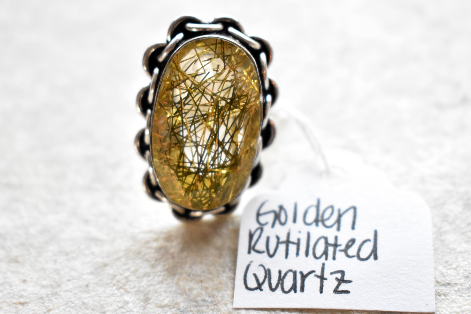 stones-of-transformation - Golden Rutilated Quartz Ring (Size 6) - Stones of Transformation - 
