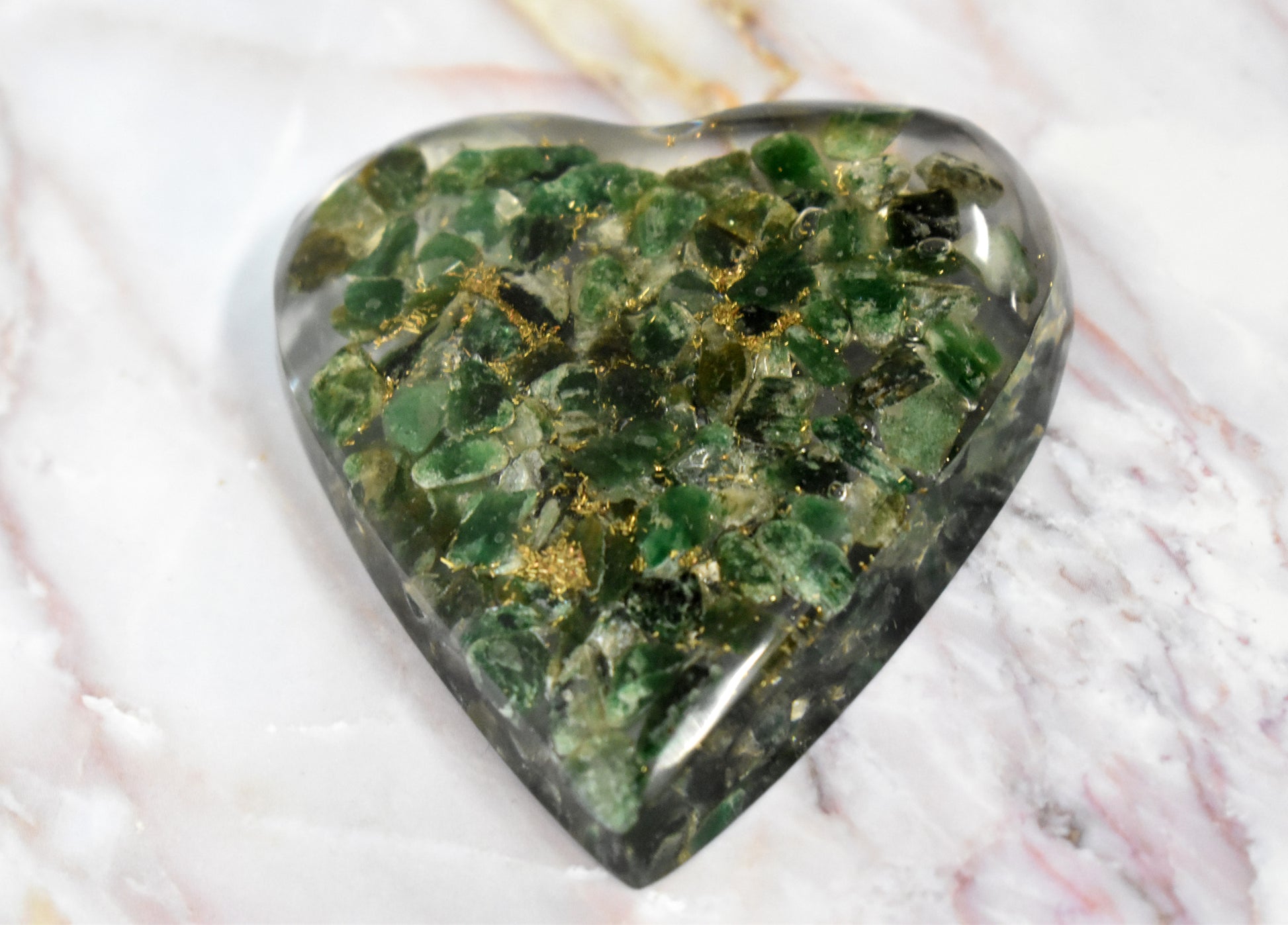 stones-of-transformation - Orgonite Green Aventurine Heart with Copper - Stones of Transformation - 