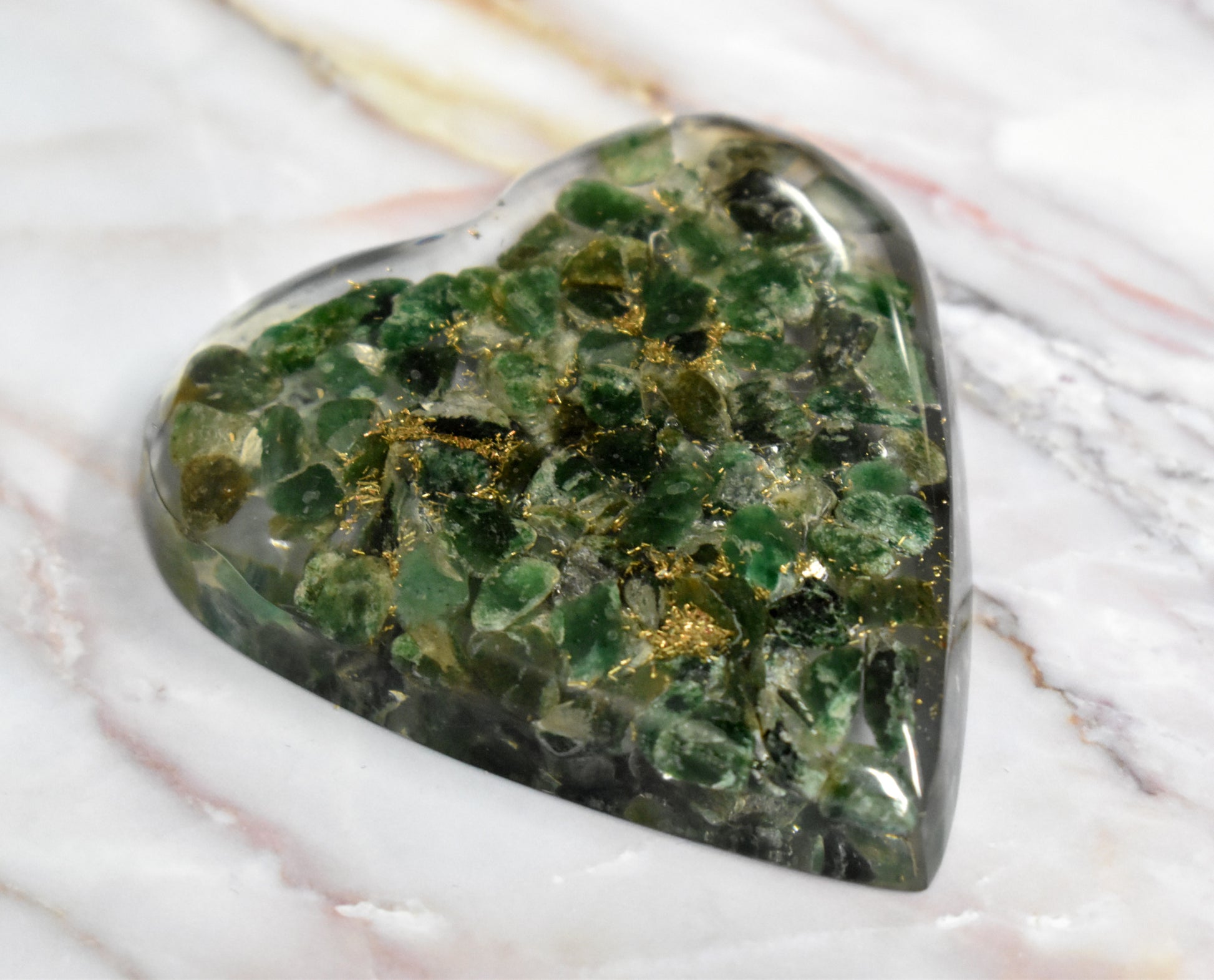 stones-of-transformation - Orgonite Green Aventurine Heart with Copper - Stones of Transformation - 