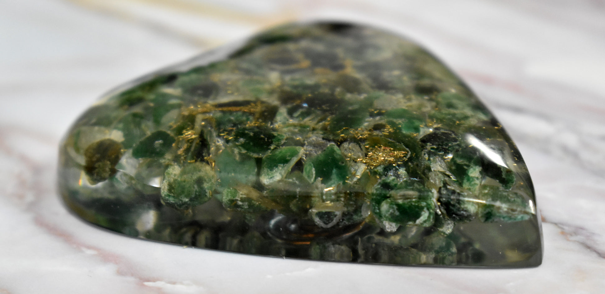 stones-of-transformation - Orgonite Green Aventurine Heart with Copper - Stones of Transformation - 