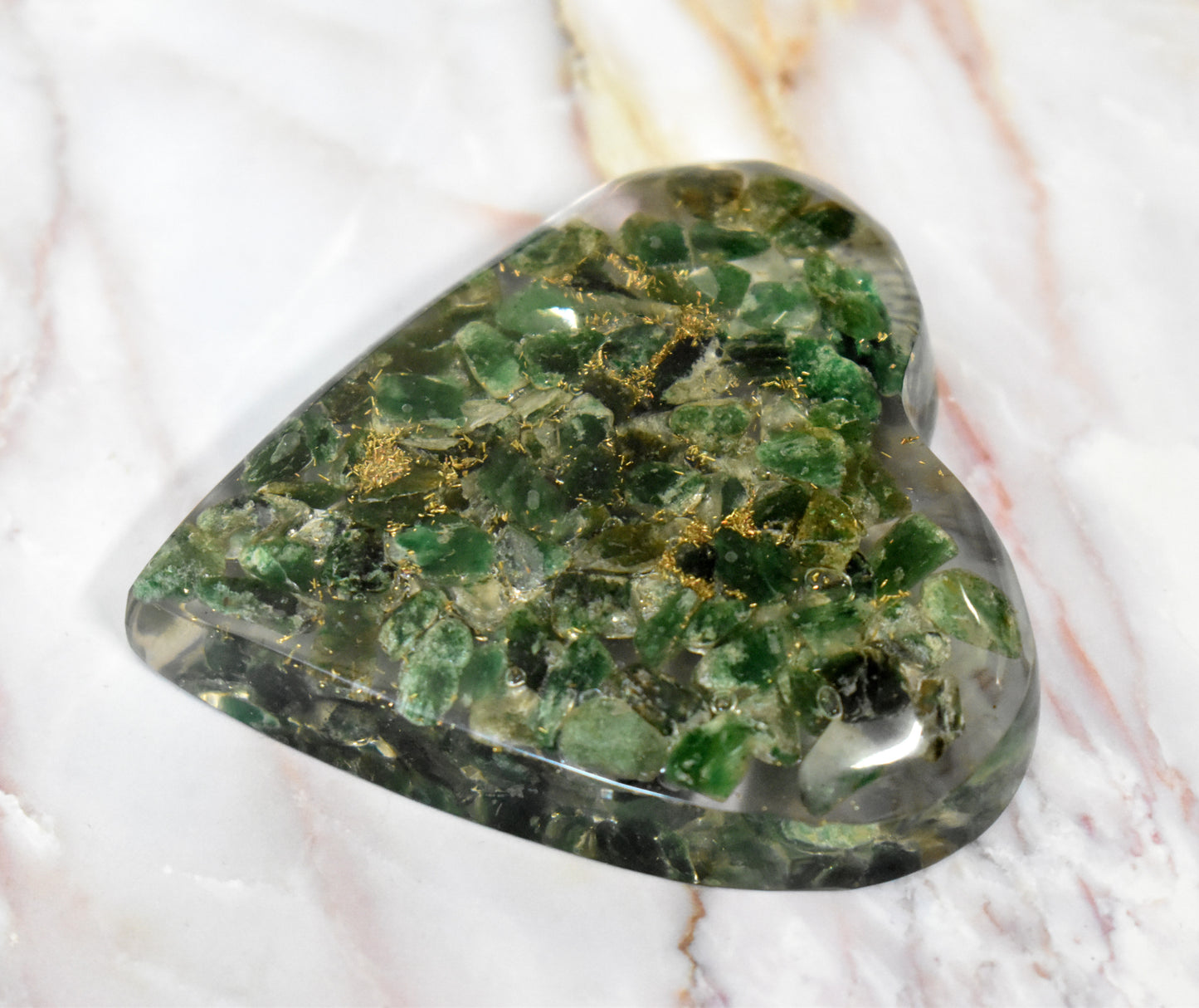 stones-of-transformation - Orgonite Green Aventurine Heart with Copper - Stones of Transformation - 