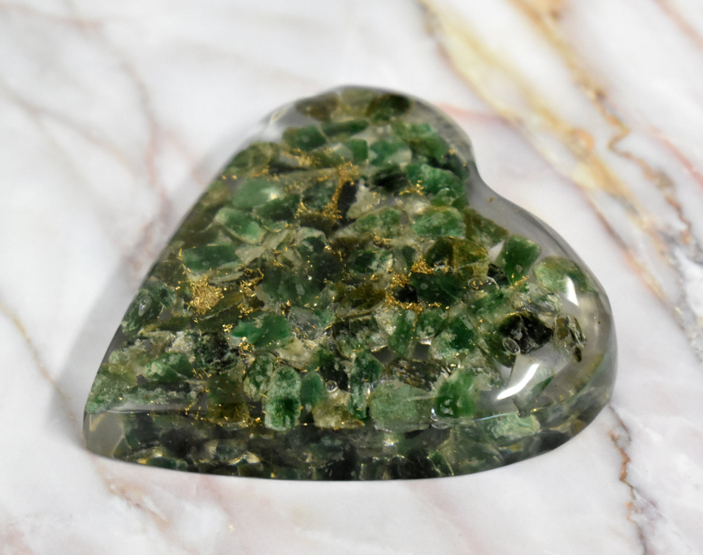 stones-of-transformation - Orgonite Green Aventurine Heart with Copper - Stones of Transformation - 