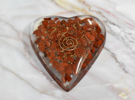 stones-of-transformation - Orgonite Jasper Heart with Copper - Stones of Transformation - 