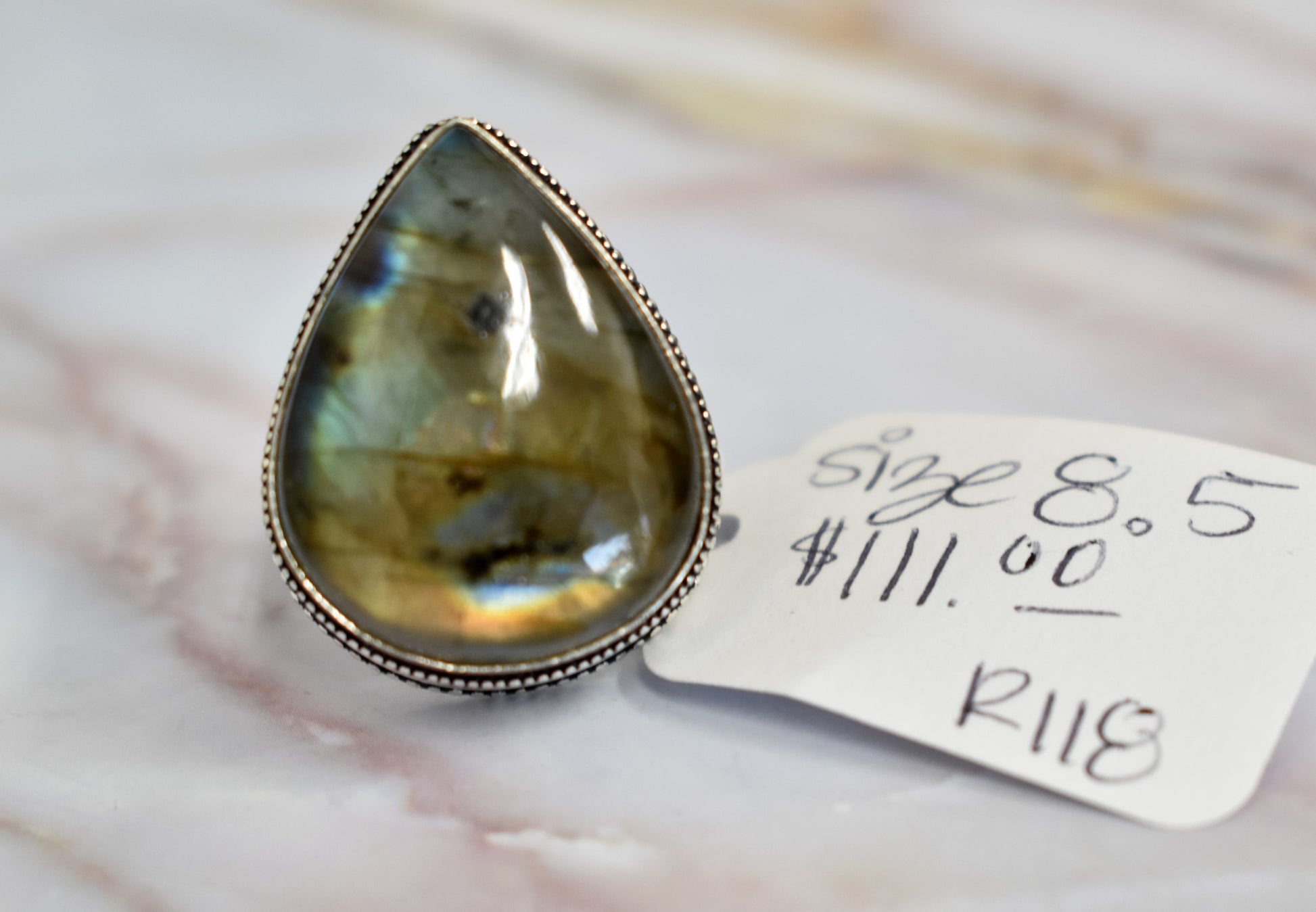 stones-of-transformation - Labradorite Ring (Size 8.5) - Stones of Transformation - 