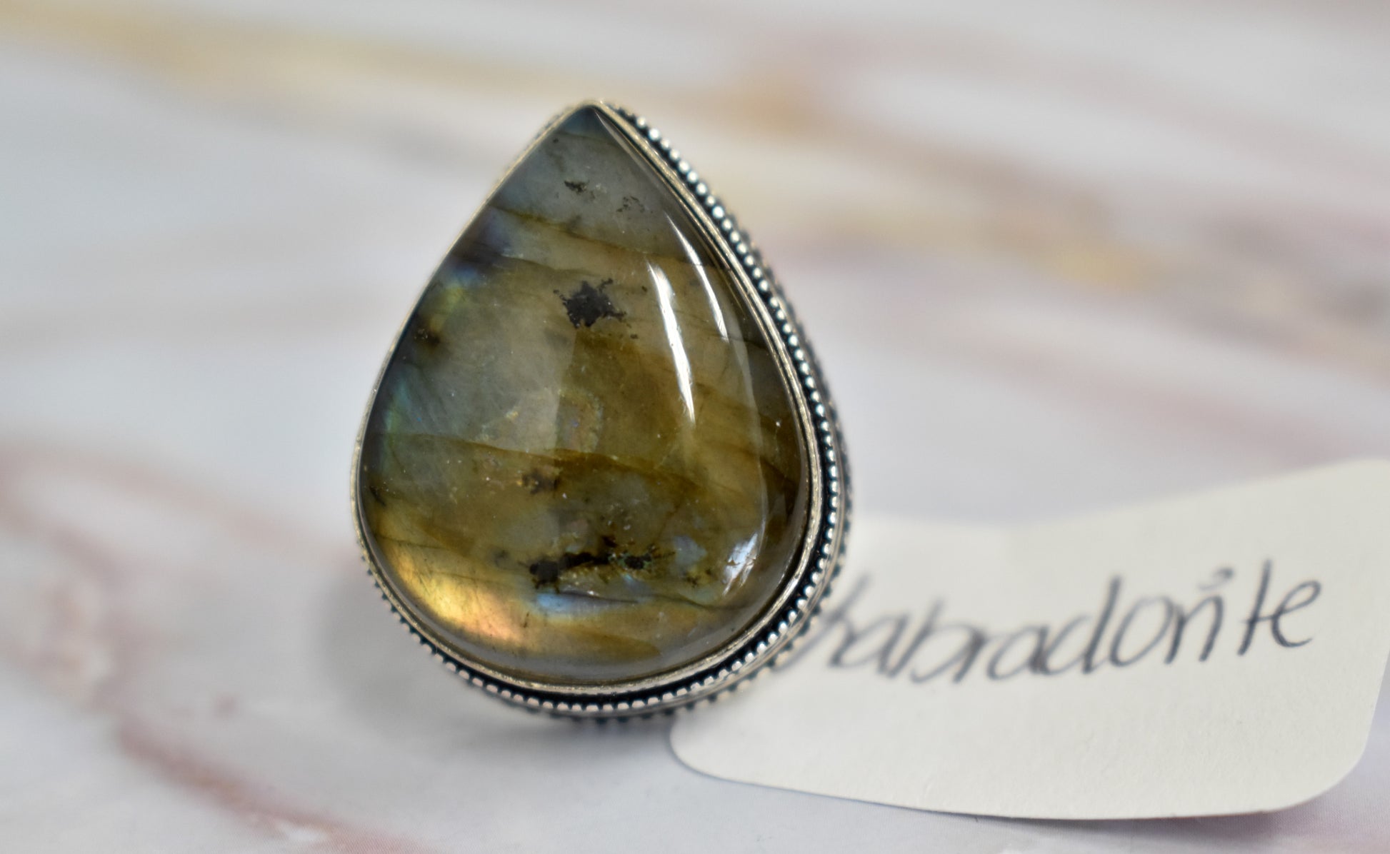 stones-of-transformation - Labradorite Ring (Size 8.5) - Stones of Transformation - 