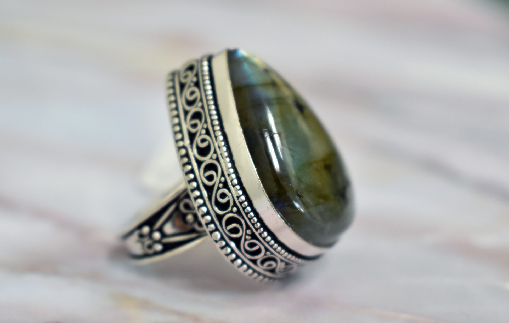 stones-of-transformation - Labradorite Ring (Size 8.5) - Stones of Transformation - 
