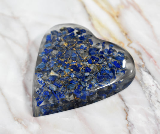 stones-of-transformation - Orgonite Lapis Lazuli Heart with Copper - Stones of Transformation - 
