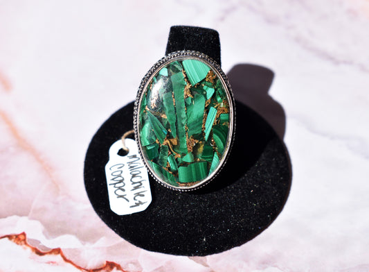 stones-of-transformation - Malachite Copper Ring Size 9 - Stones of Transformation - 