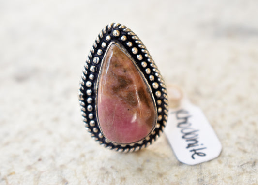 stones-of-transformation - Rhodonite Ring (Size 7) - Stones of Transformation - 