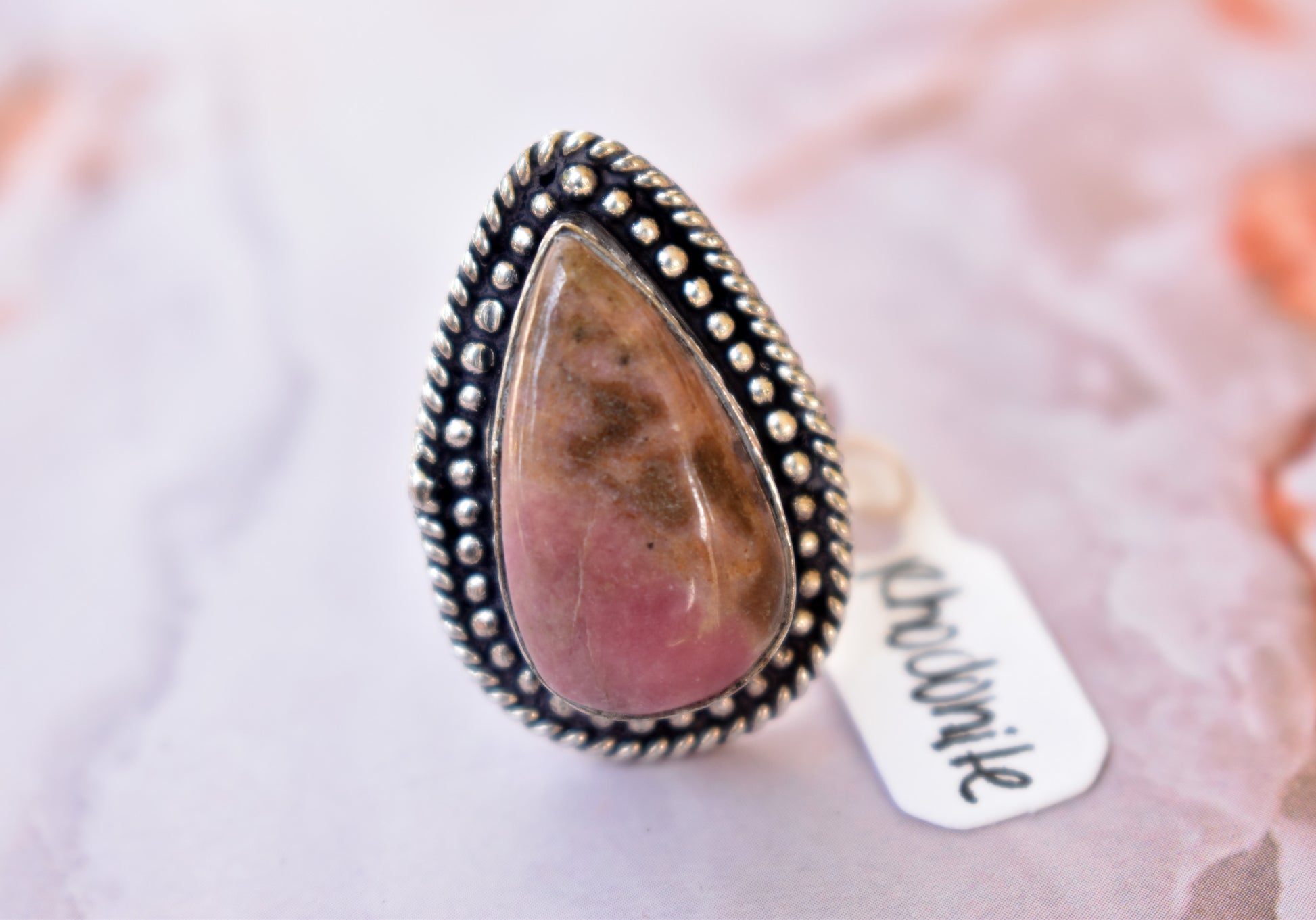 stones-of-transformation - Rhodonite Ring (Size 7) - Stones of Transformation - 
