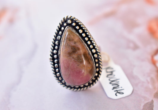 stones-of-transformation - Rhodonite Ring (Size 7) - Stones of Transformation - 