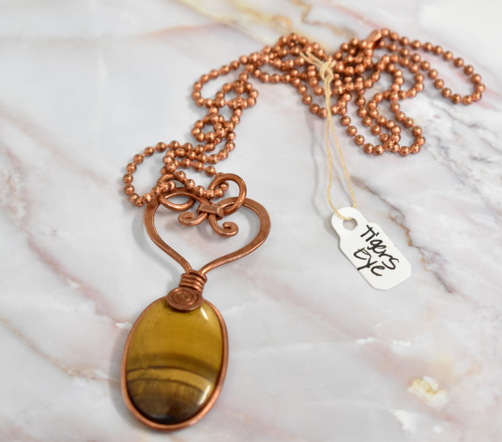 stones-of-transformation - Tigers Eye Necklace with Copper - Stones of Transformation - 