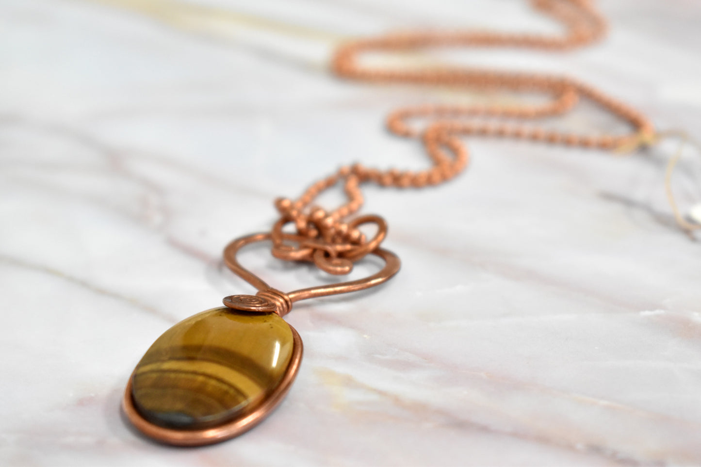 stones-of-transformation - Tigers Eye Necklace with Copper - Stones of Transformation - 