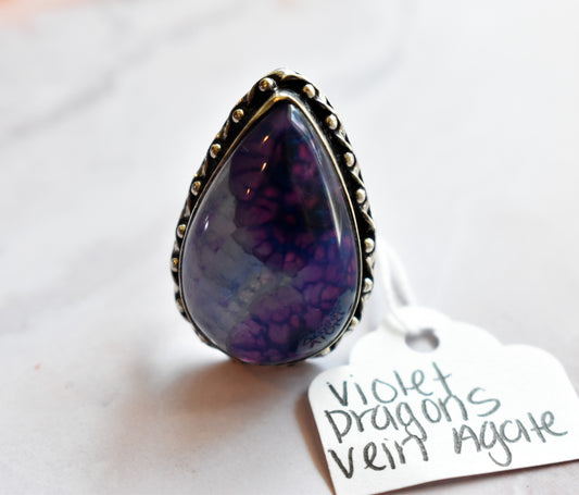 stones-of-transformation - Violet Dragon's Vein Agate (Size 8.5) - Stones of Transformation - 