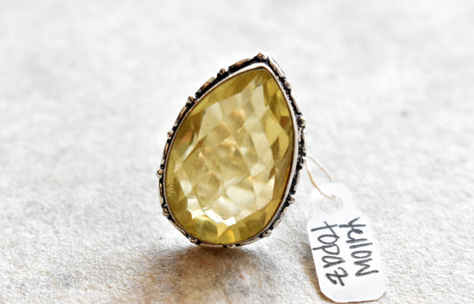 stones-of-transformation - Yellow Topaz Ring (Size 8) - Stones of Transformation - 