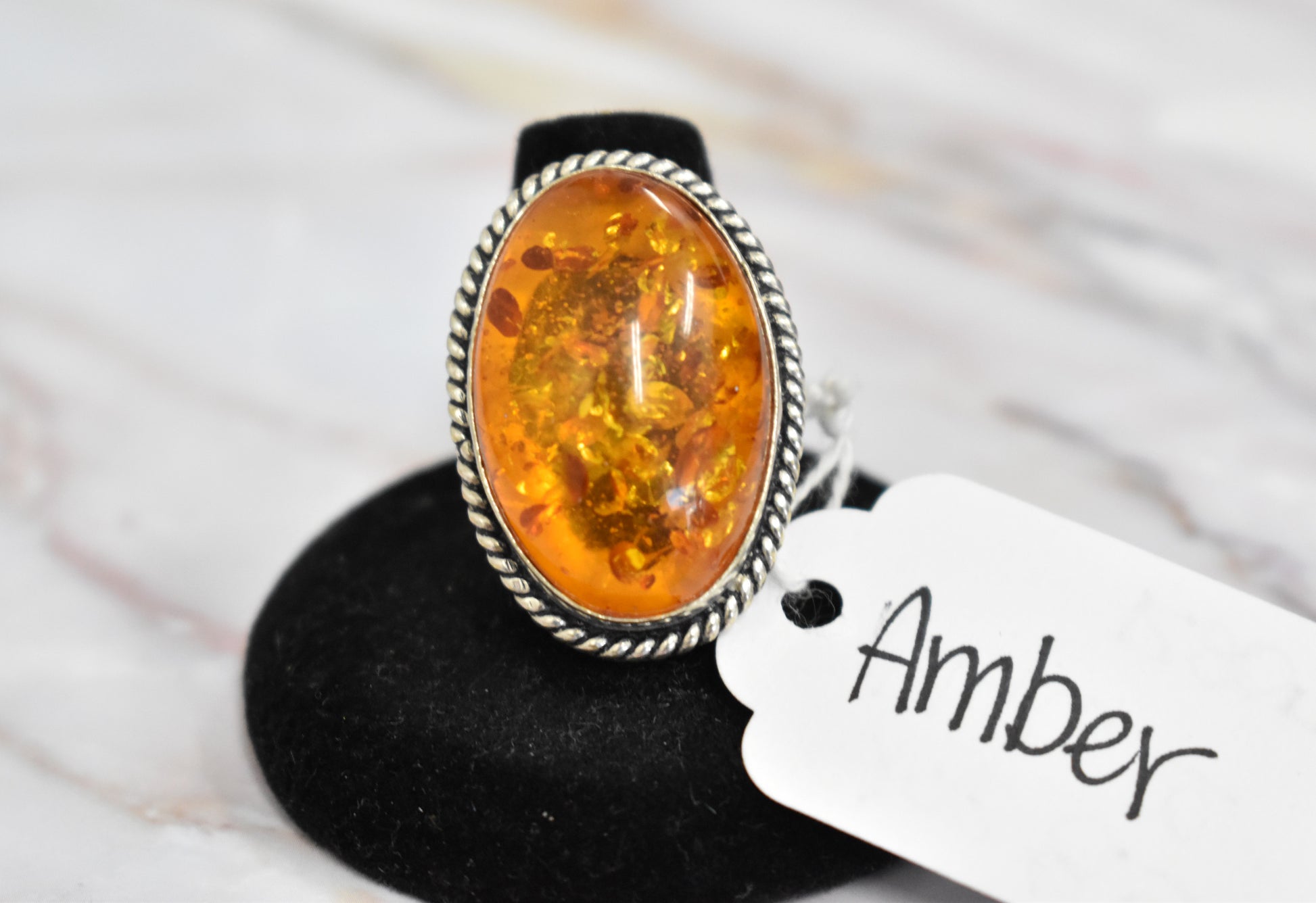 stones-of-transformation - Amber Ring (Size 8.5) - Stones of Transformation - 