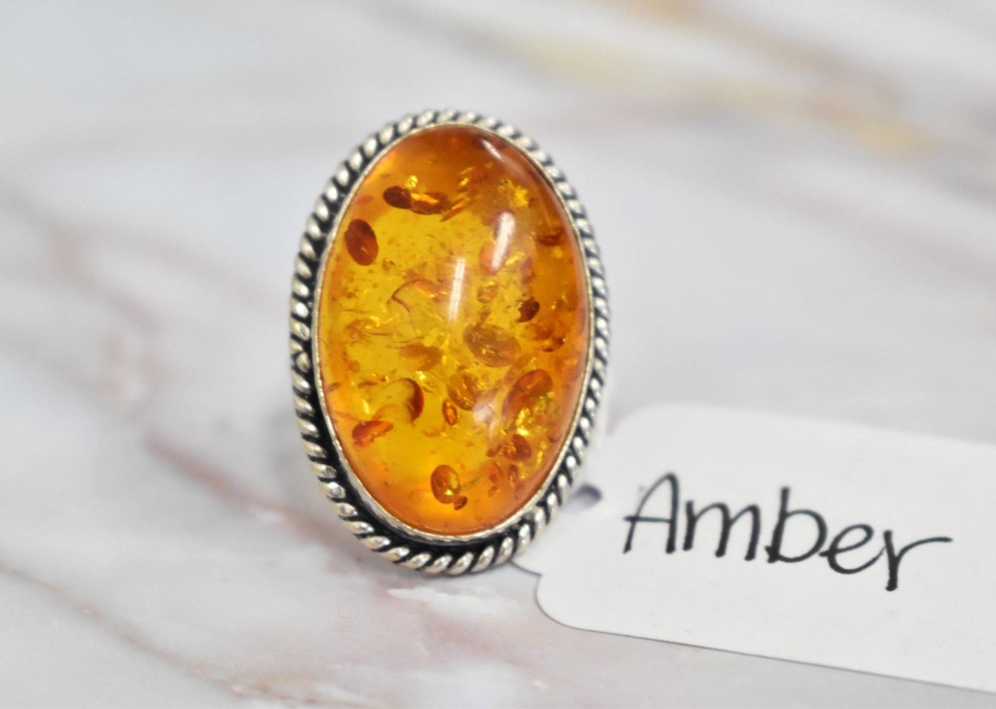 stones-of-transformation - Amber Ring (Size 8.5) - Stones of Transformation - 