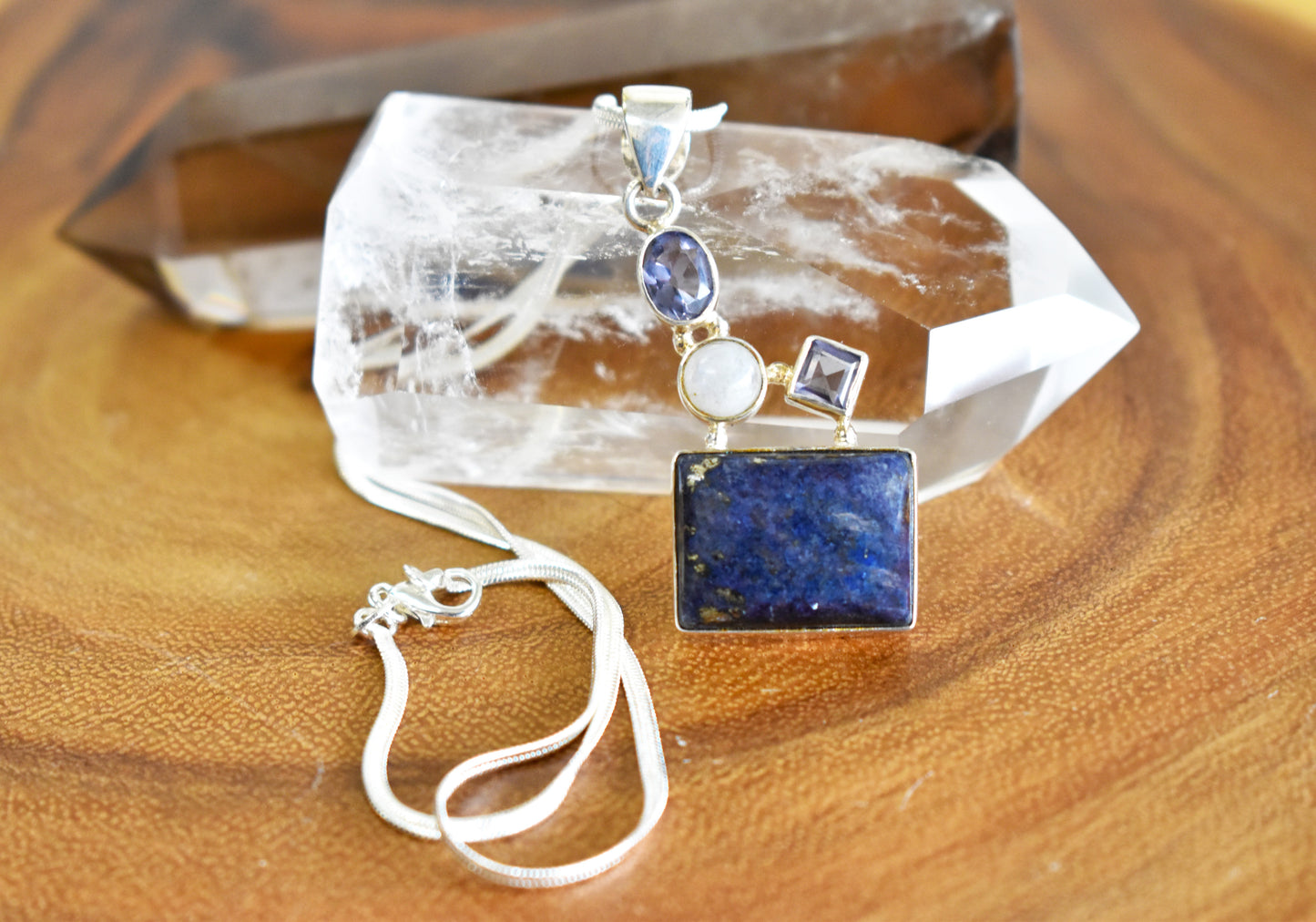 Amethyst, Lapis Lazuli and Moonstone Necklace