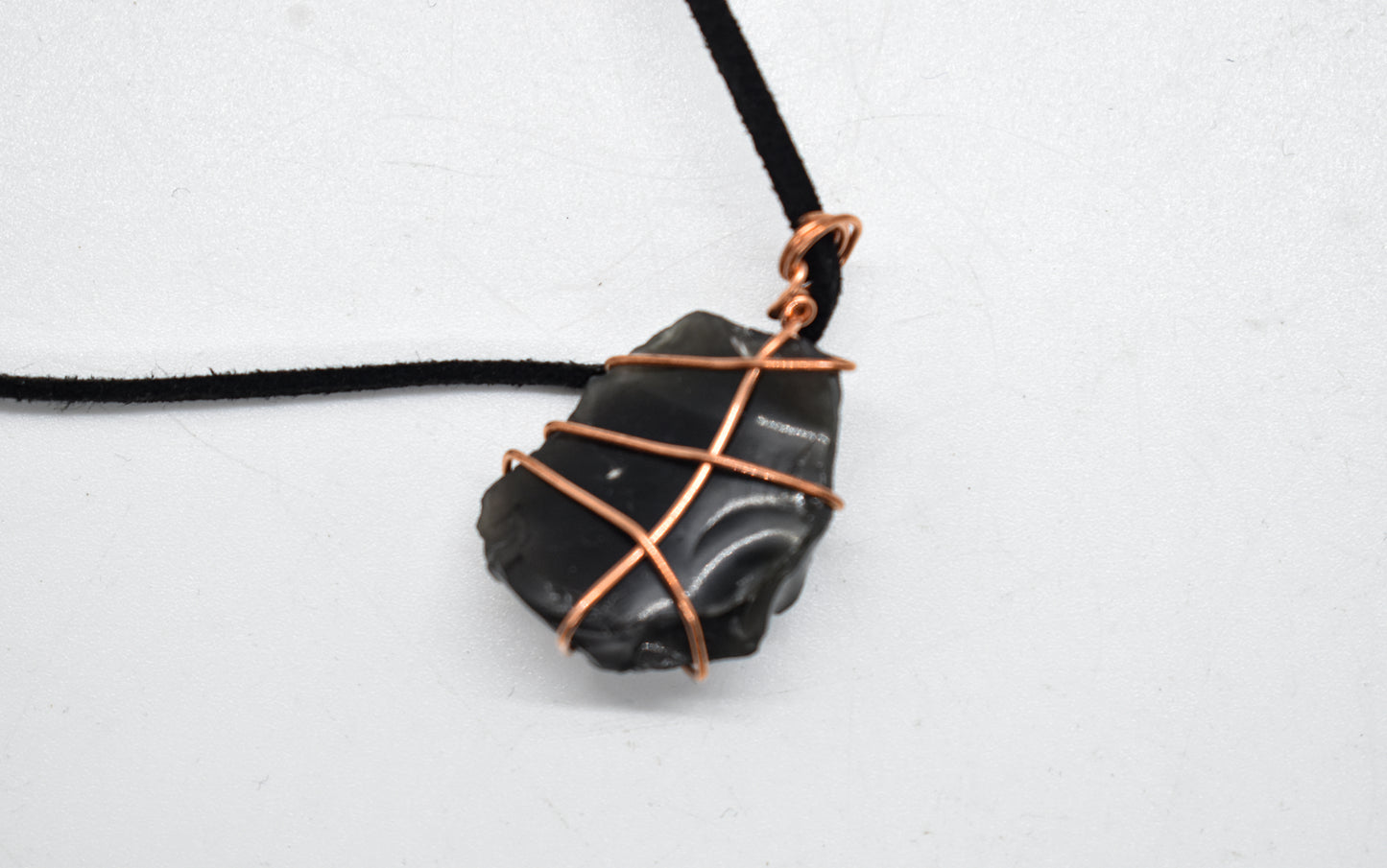 Copper Wrapped Apache Tears Necklace