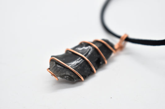 Copper Wrapped Apache Tears Necklace