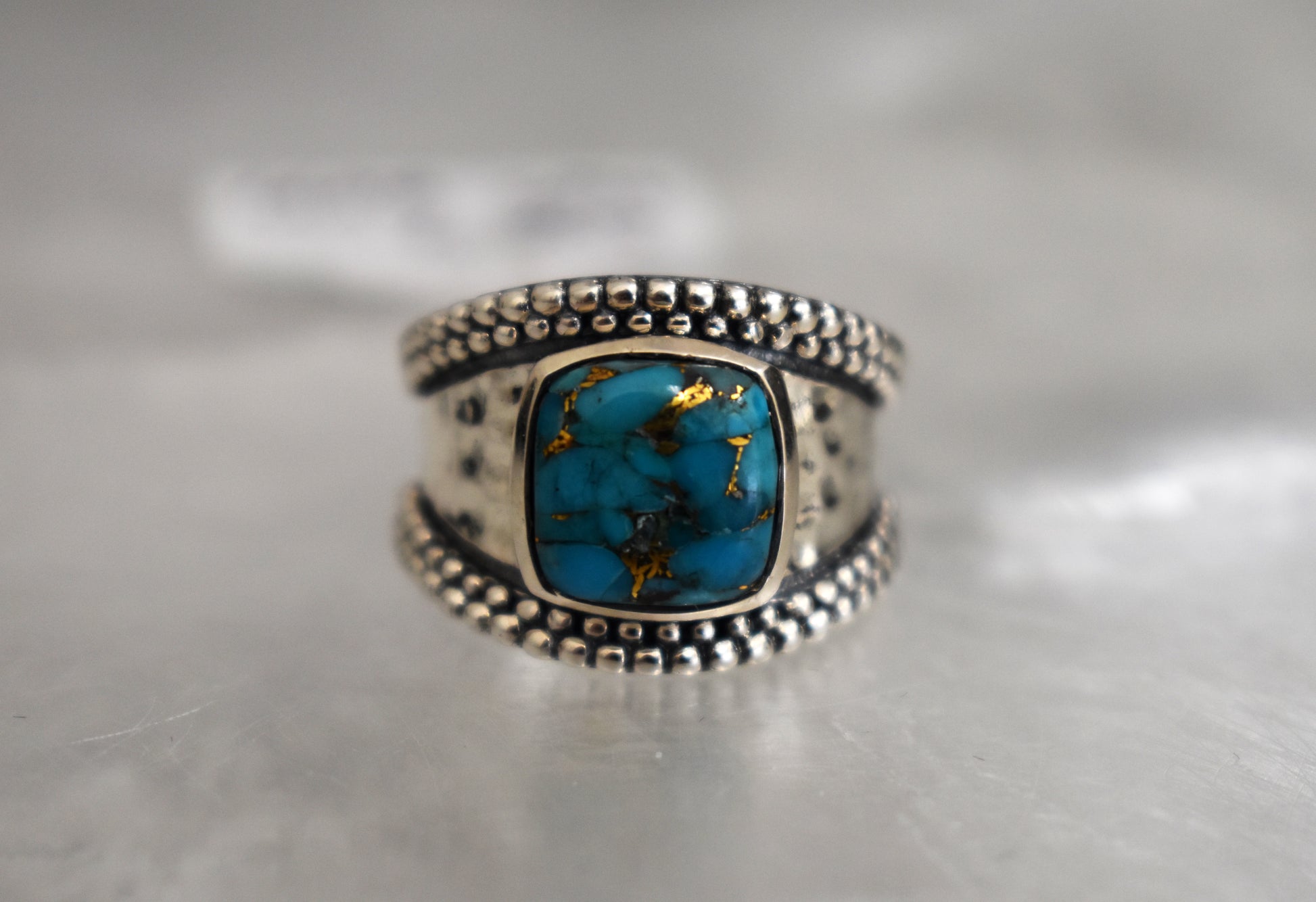 stones-of-transformation - Blue Copper Turquoise Ring (Size 7) - Stones of Transformation - 