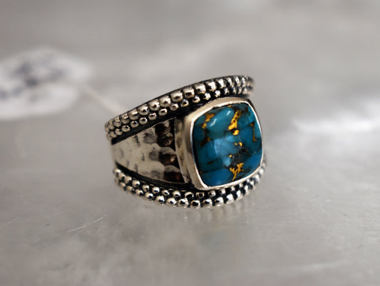 stones-of-transformation - Blue Copper Turquoise Ring (Size 7) - Stones of Transformation - 