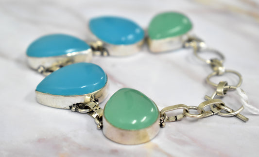 stones-of-transformation - Chalcedony and Chrysocolla Bracelet - Stones of Transformation - 