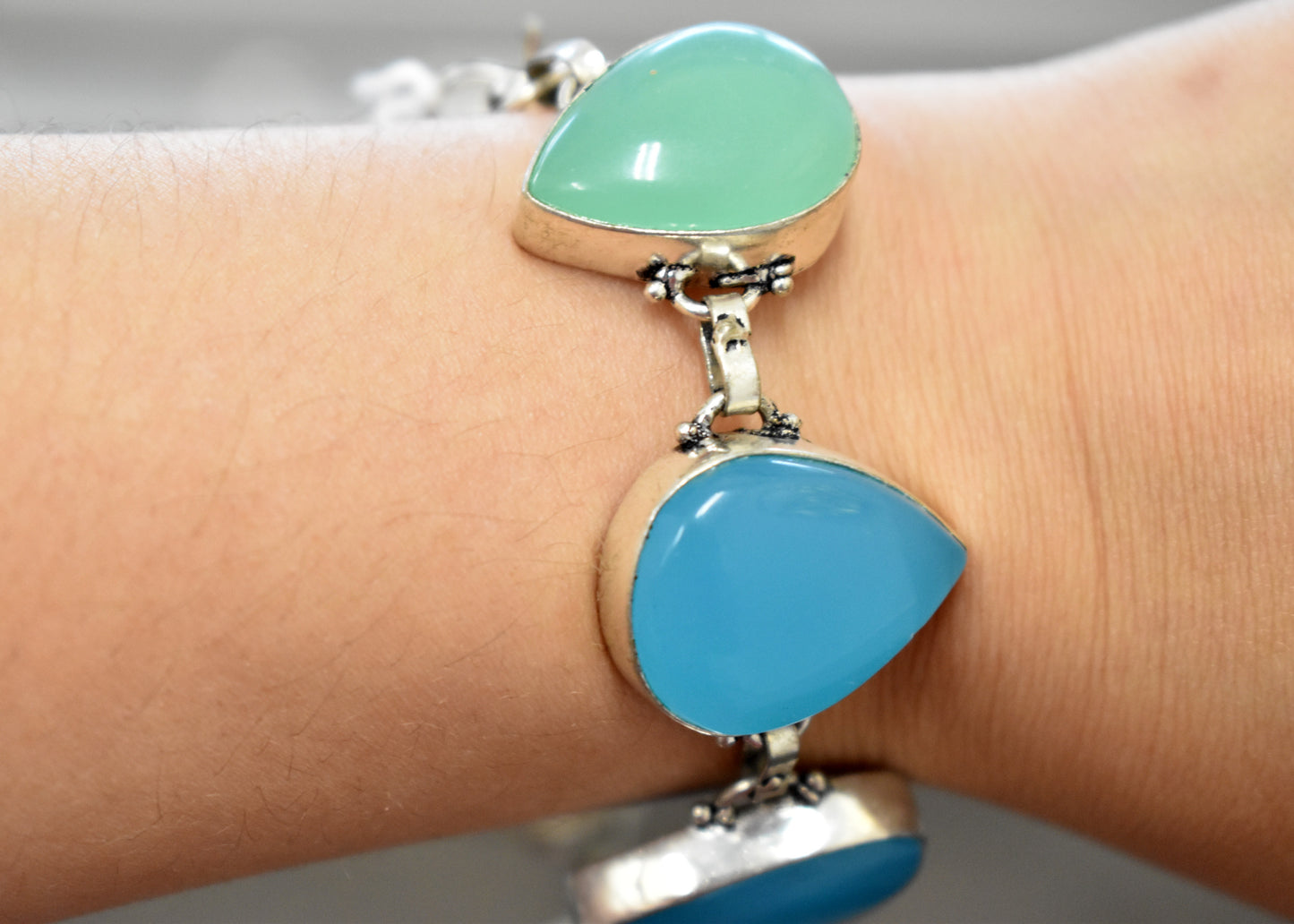 stones-of-transformation - Chalcedony and Chrysocolla Bracelet - Stones of Transformation - 