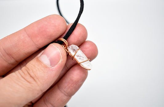Copper Wrapped Danburite Necklace