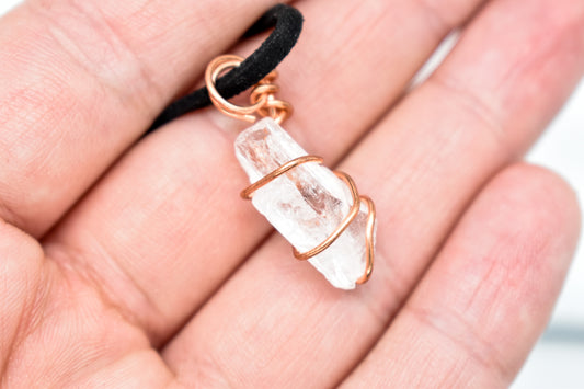 Copper Wrapped Danburite Necklace