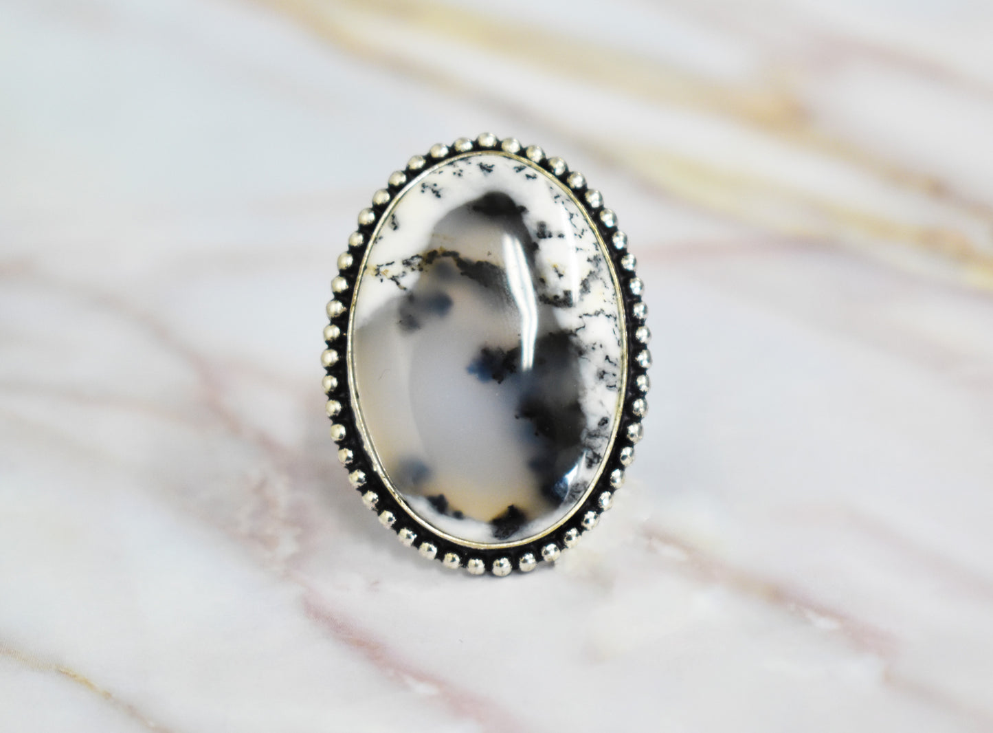 stones-of-transformation - Dendritic Opal Ring (Size 9) - Stones of Transformation - 
