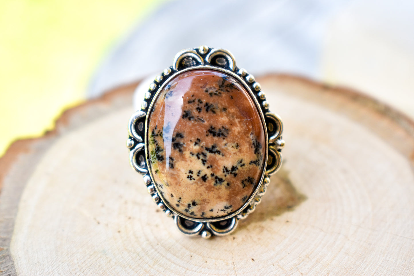Dendritic Agate Ring (Size 8.5)