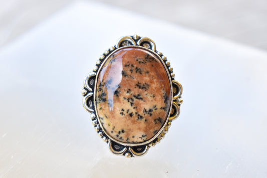 Dendritic Agate Ring (Size 8.5)