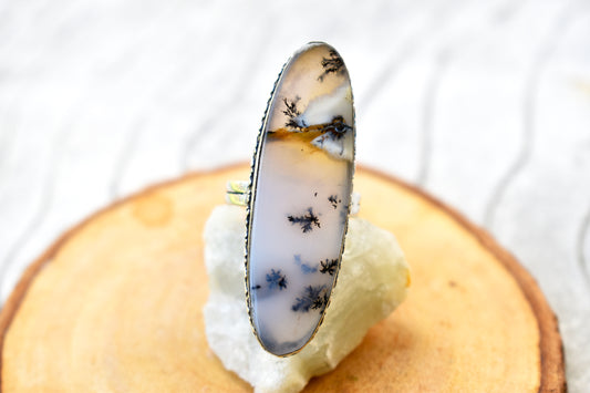 Dendritic Opal Ring (Size 8)