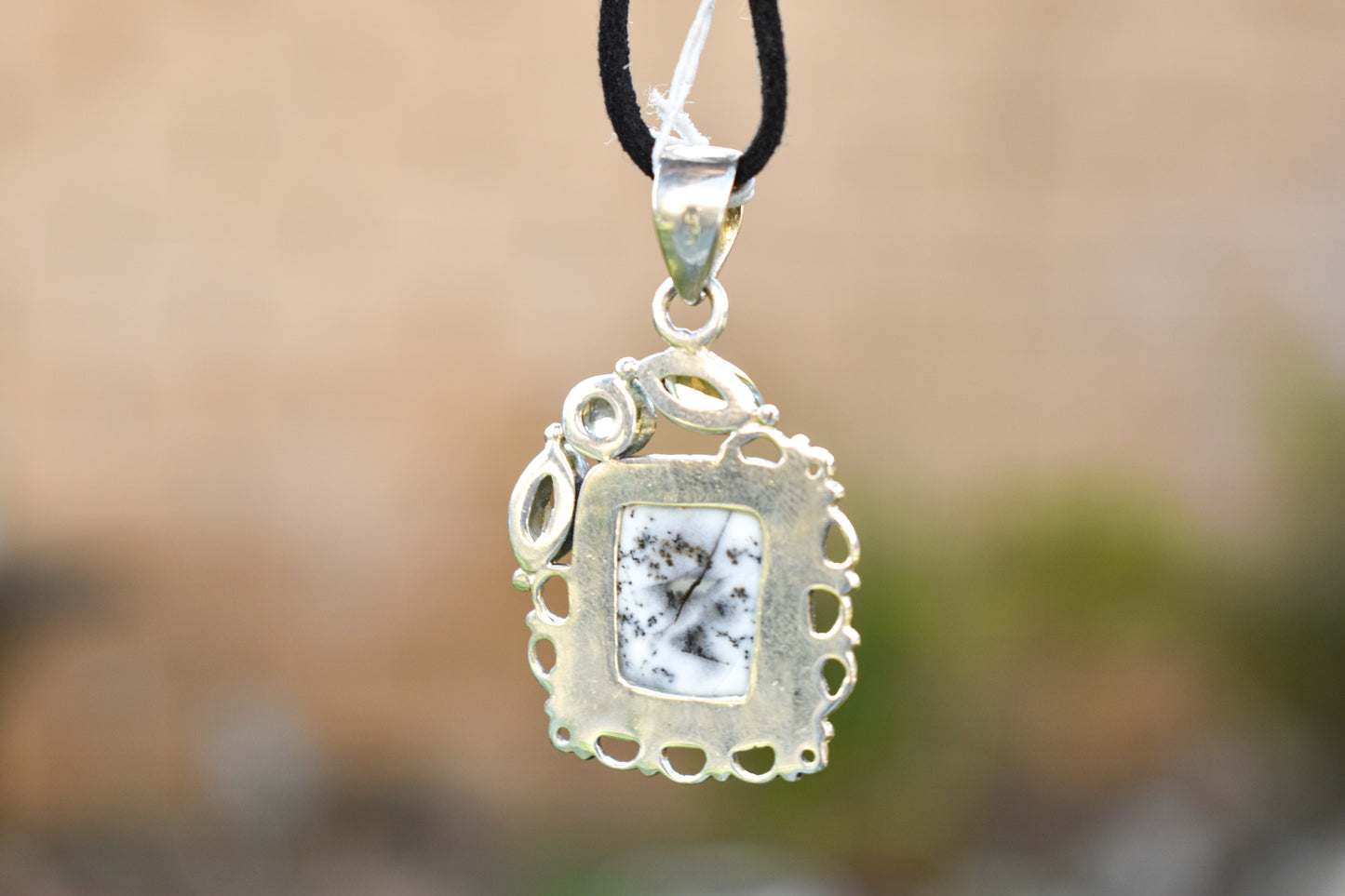 Dendritic Agate, Smoky Quartz and Citrine Necklace