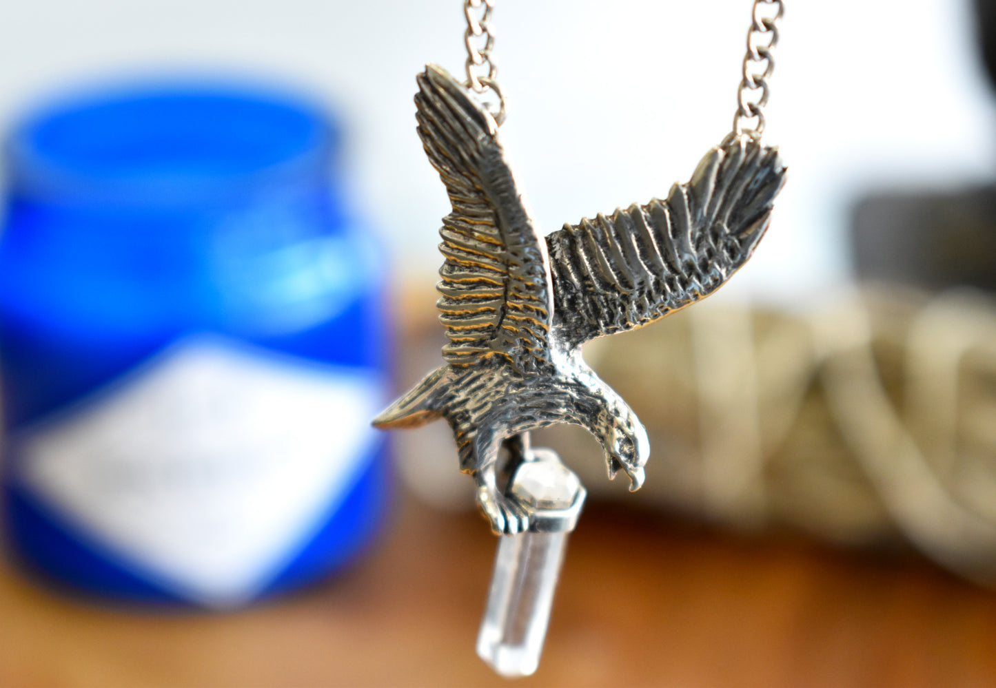 Eagle Clear Quartz Point Necklace