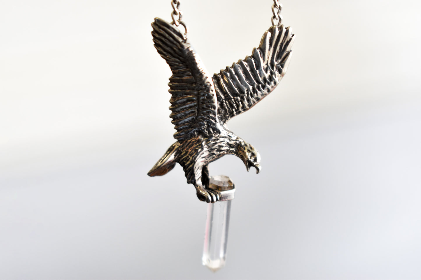 Eagle Clear Quartz Point Necklace