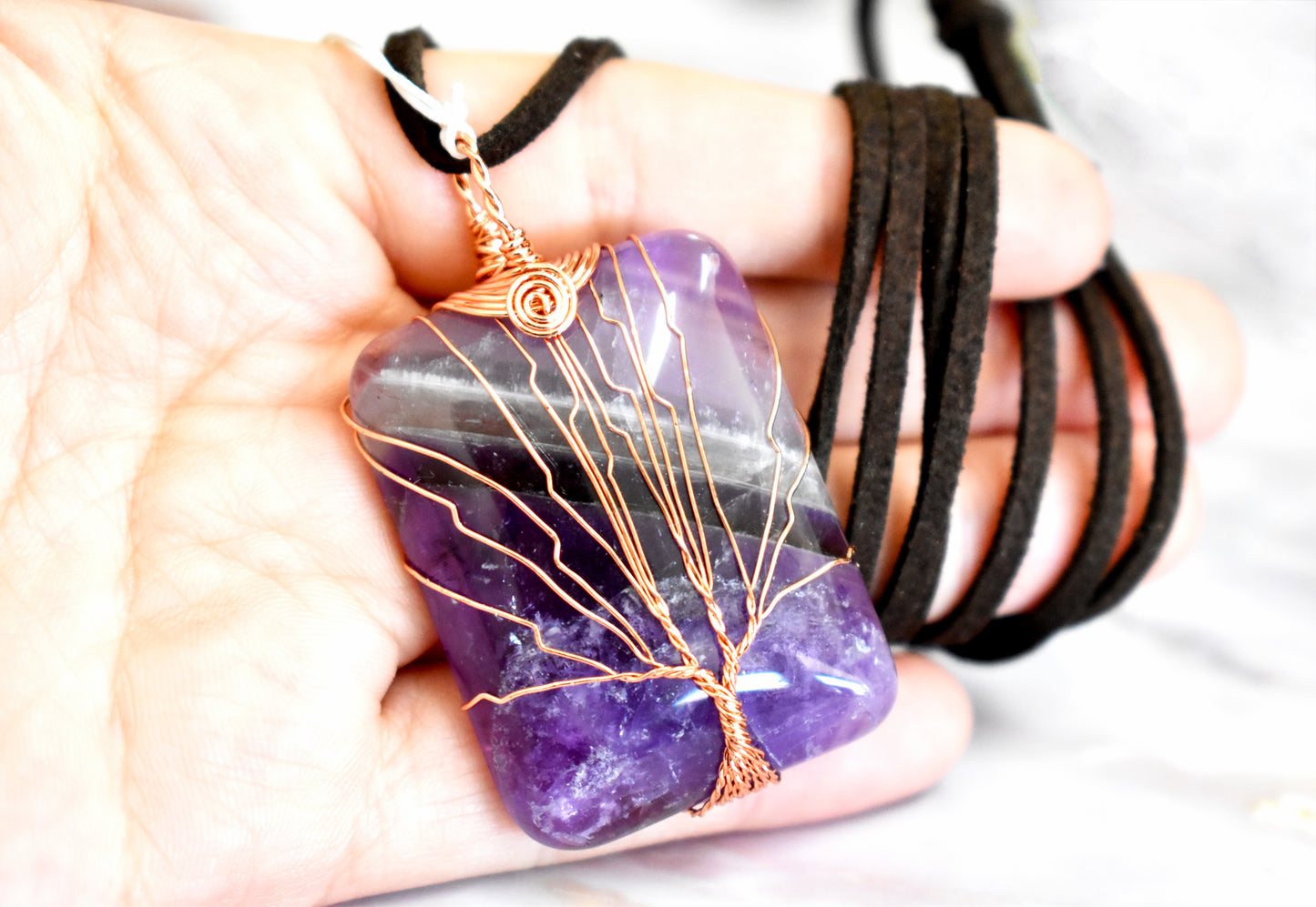 Copper Tree Wrapped Fluorite Necklace