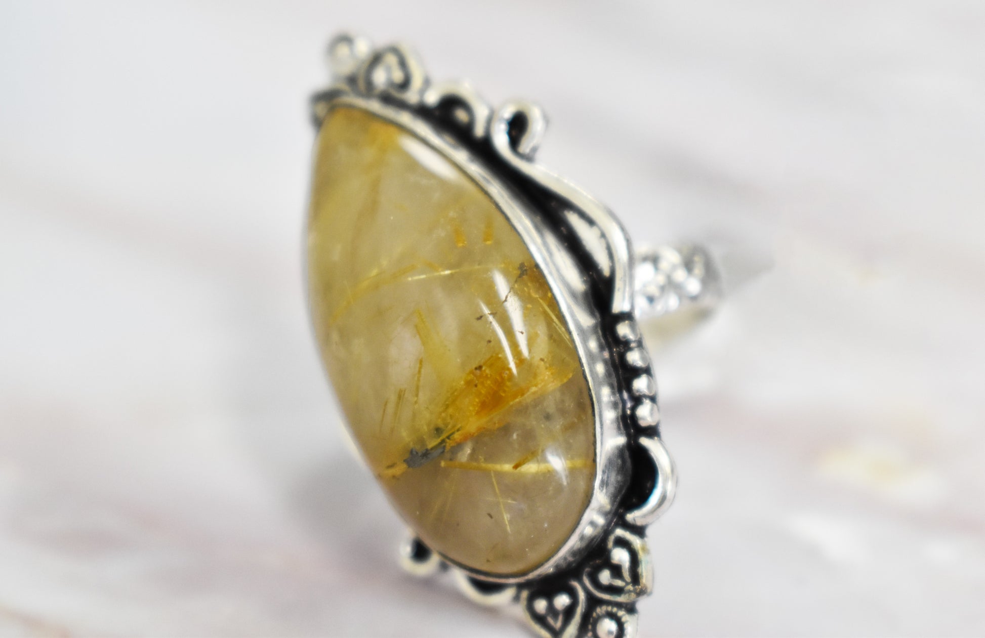 stones-of-transformation - Golden Rutilated Quartz Ring (Size 9) - Stones of Transformation - 